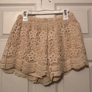 Beige Knit Boutique Shorts